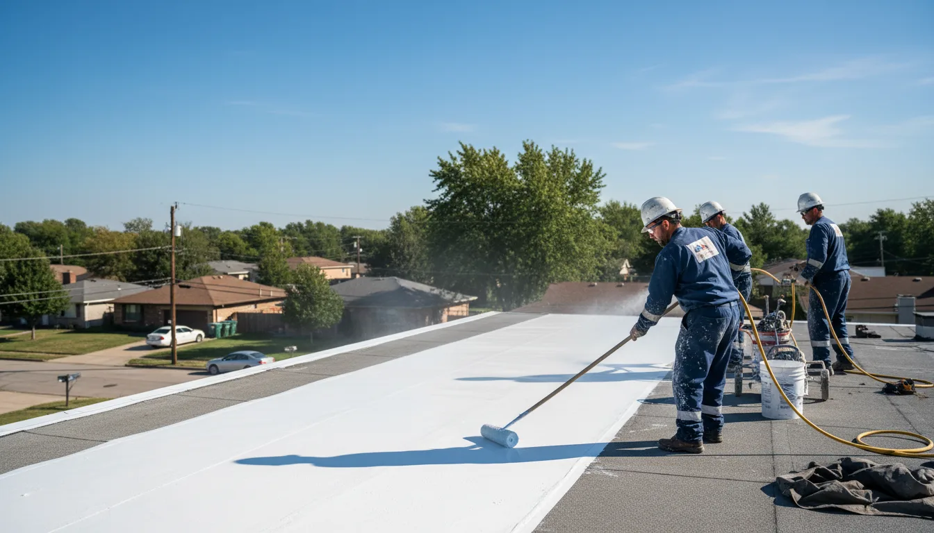 Commercial roof coating in Leland, IL near me